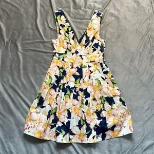 J. Crew Factory Blue with Floral Dress, size 4